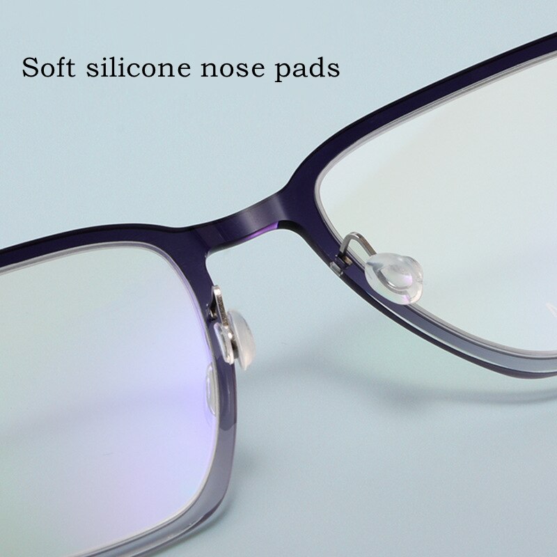 Yimaruili Unisex Full Rim Square Screwless Titanium Eyeglasses 6554nd Full Rim Yimaruili Eyeglasses
