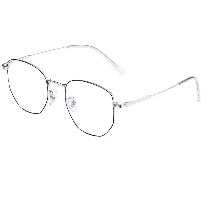 Yimaruili Unisex Full Rim Polygon Titanium Eyeglasses 9005 Full Rim Yimaruili Eyeglasses