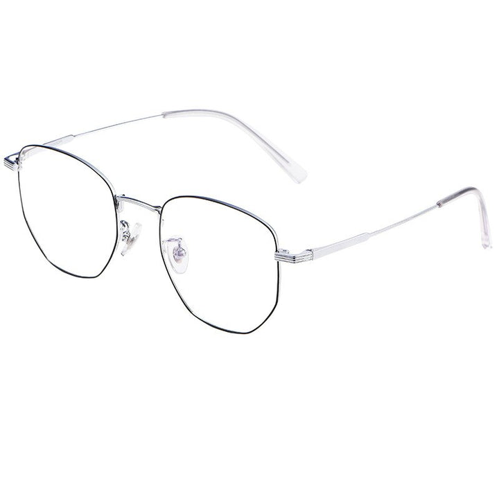 Yimaruili Unisex Full Rim Polygon Titanium Eyeglasses 9005 Full Rim Yimaruili Eyeglasses
