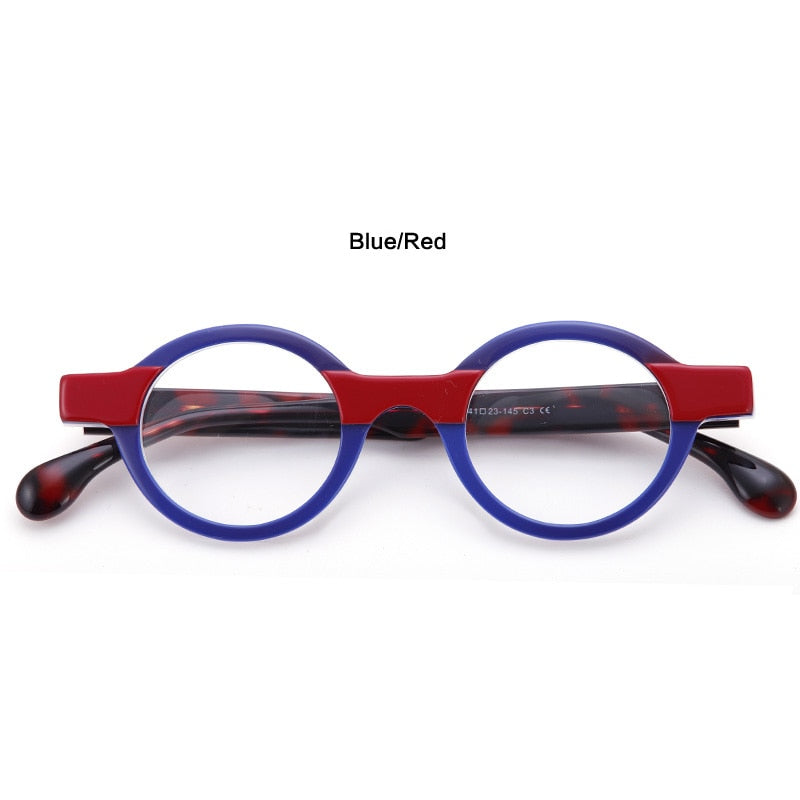 Muzz Unisex Full Rim Round Acetate Punk Frame Eyeglasses 56002 Full Rim Muzz 3