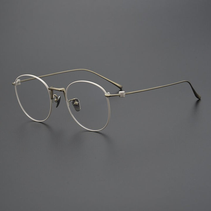 Gatenac Unisex Full Rim Round Square Titanium Eyeglasses Gxyj917 Full Rim Gatenac Pink