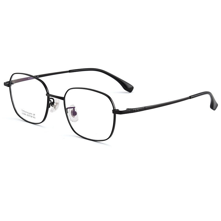 Bclear Unisex Full Rim Small Square Titanium Eyeglasses Lb5366 Full Rim Bclear Black