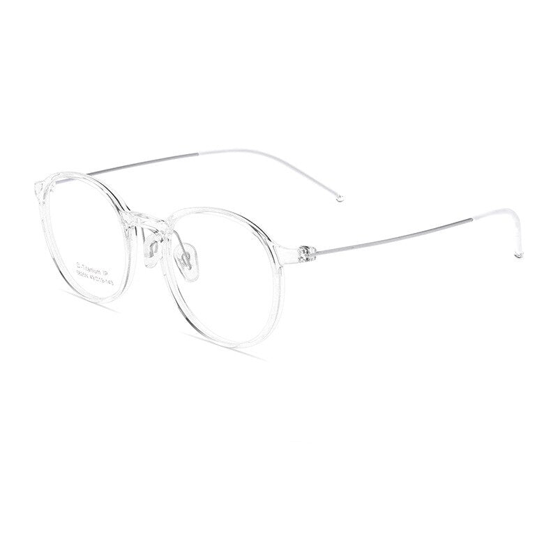 Yimaruili Unisex Full Rim Round Tr 90 Titanium Eyeglasses 5825M Full Rim Yimaruili Eyeglasses Transparent