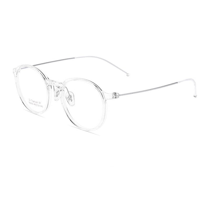Yimaruili Unisex Full Rim Round Tr 90 Titanium Eyeglasses 5825M Full Rim Yimaruili Eyeglasses Transparent