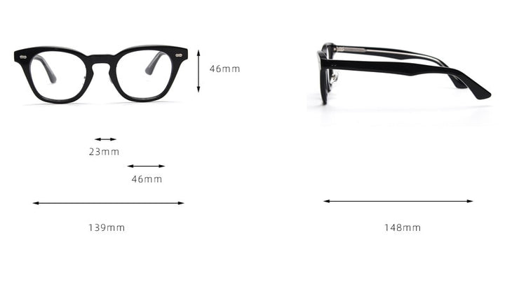 CCspace Unisex Full Rim Square Acetate Fiber Eyeglasses 55683 Full Rim CCspace