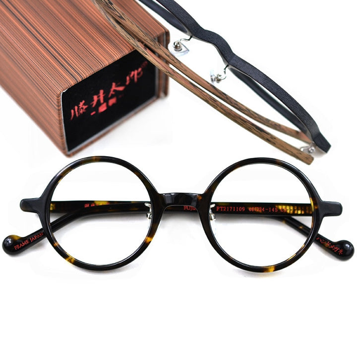 Hdcrafter Unisex Full Rim Round Acetate Eyeglasses Pt2171109 Full Rim Hdcrafter Eyeglasses