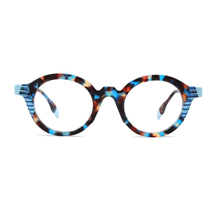 Gatenac Unisex Full Rim Round Acetate Eyeglasses Gxyj1013 Full Rim Gatenac