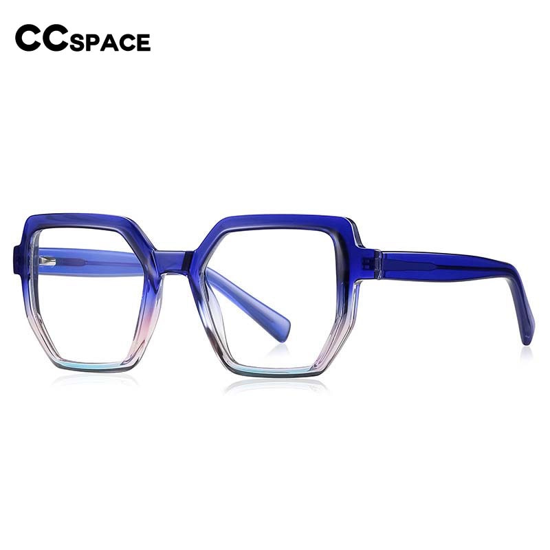 CCspace Unisex Full Rim Irregular Square Tr 90 Titanium Eyeglasses 54714 Full Rim CCspace