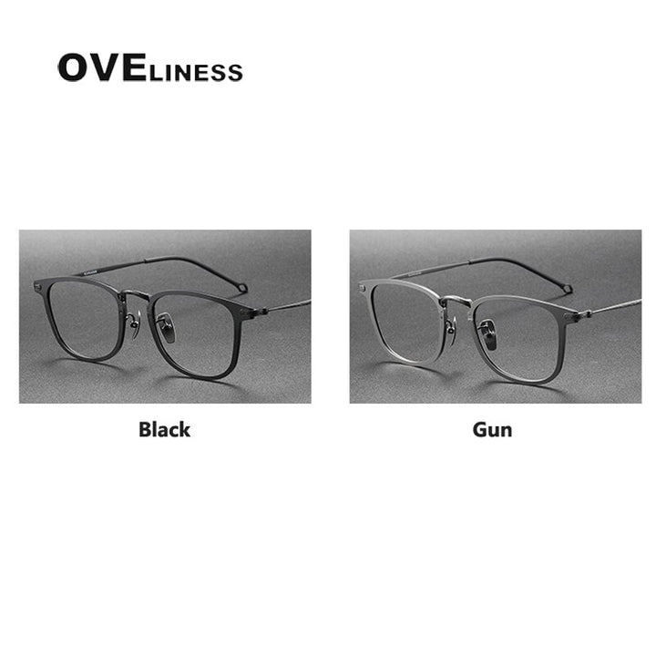 Oveliness Unisex Full Rim Square Titanium Eyeglasses 88009 Full Rim Oveliness