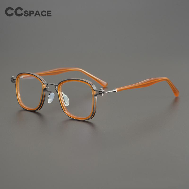 CCspace Unisex Full Rim Square Alloy Eyeglasses 54724 Full Rim CCspace