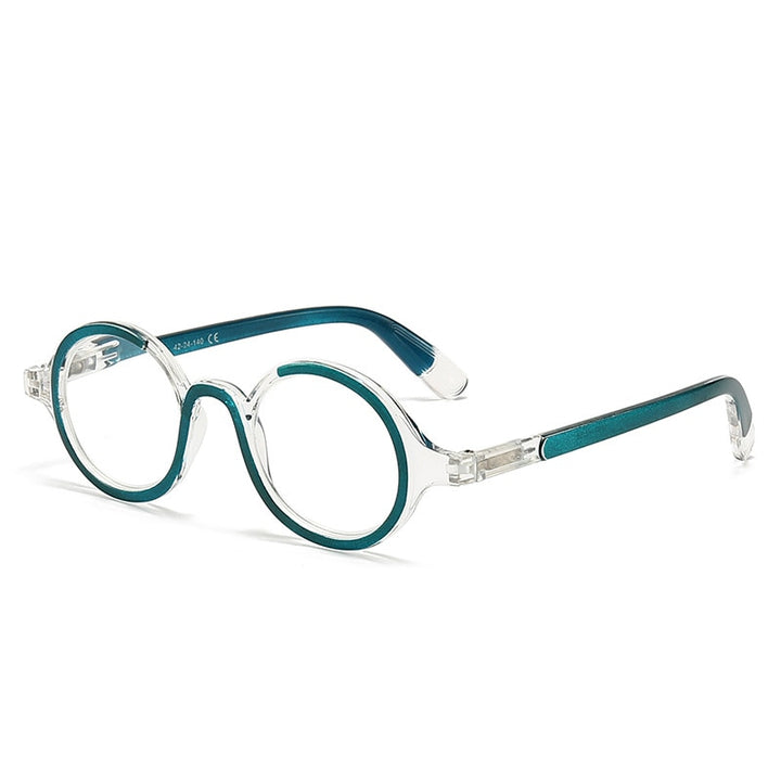 CCspace Women's Full Rim Round Acetate Hyperopic Reading Glasses 55299 Reading Glasses CCspace +100 Green