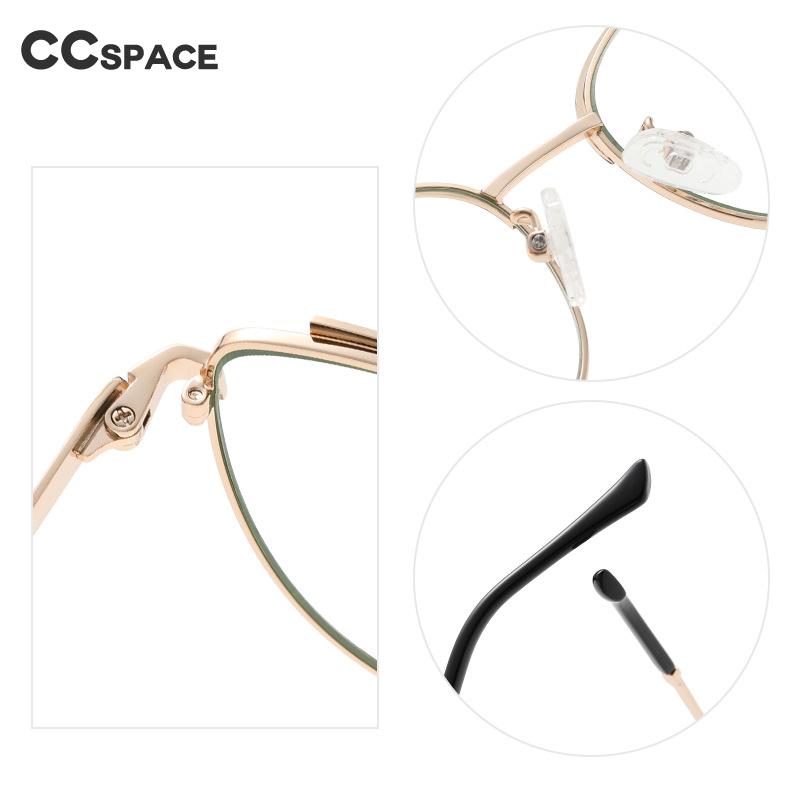 CCspace Women's Semi Rim Square Cat Eye Alloy Eyeglasses 55606 Semi Rim CCspace