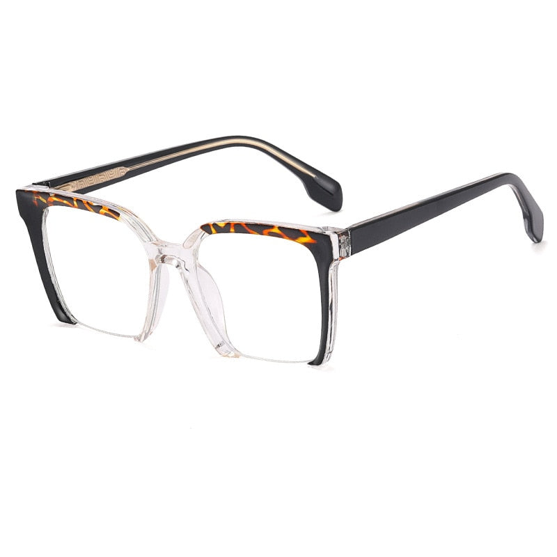 CCspace Women's Semi Rim Square Cat Eye Tr 90 Titanium Eyeglasses 55292 Semi Rim CCspace China C3Black
