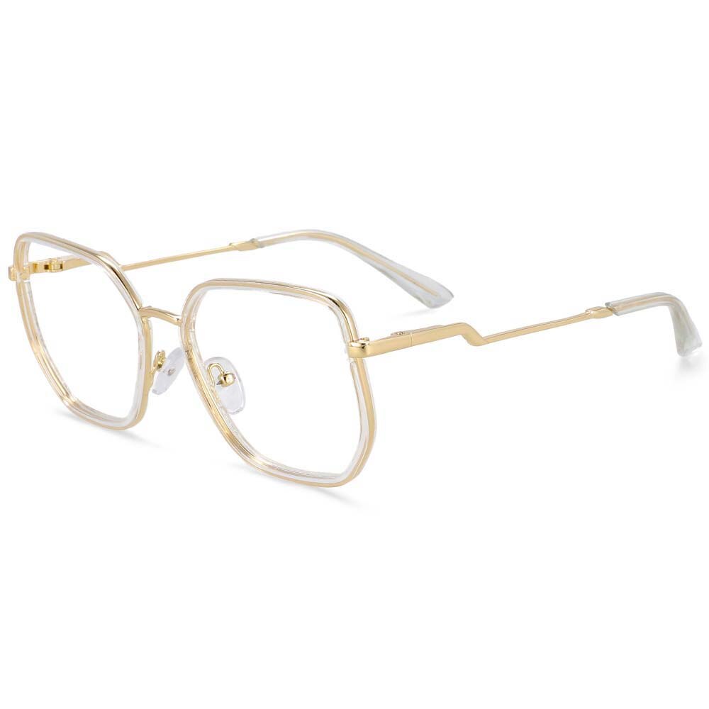 CCspace Women's Full Rim Square Tr 90 Titanium Frame Eyeglasses 54197 Full Rim CCspace Clear