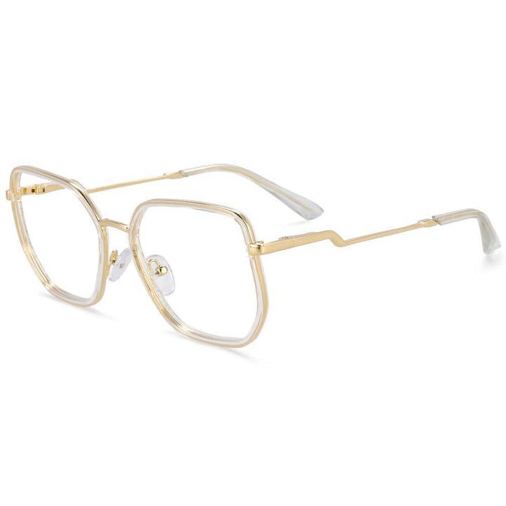 CCspace Women's Full Rim Square Tr 90 Titanium Frame Eyeglasses 54197 Full Rim CCspace Clear