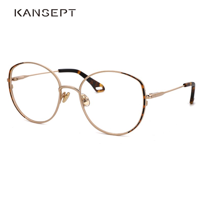 Kansept Women's Full Rim Round Stainless Steel Frame Eyeglasses Oq1003 Full Rim Kansept
