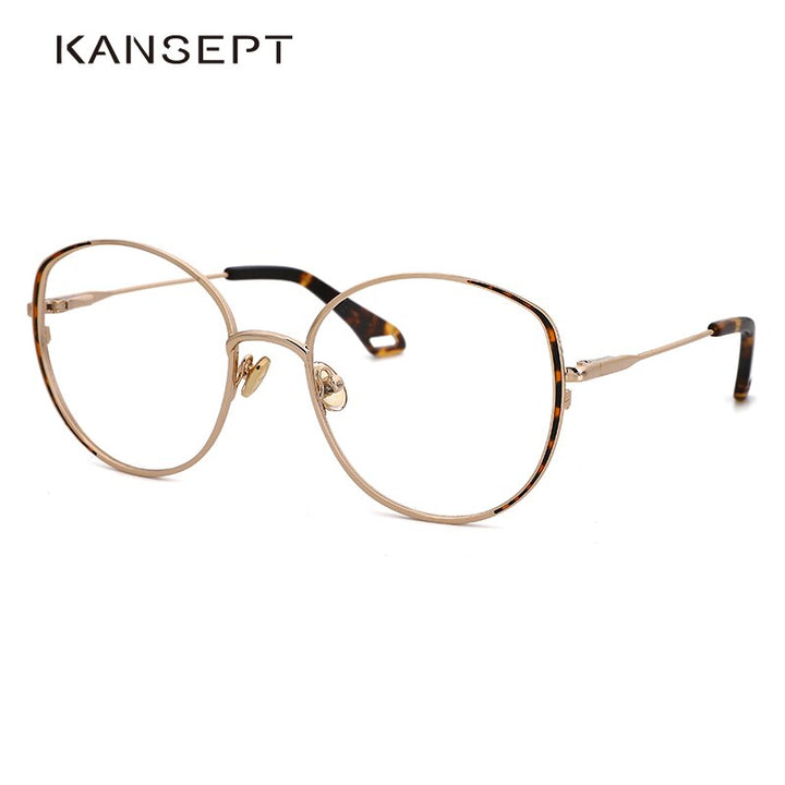 Kansept Women's Full Rim Round Stainless Steel Frame Eyeglasses Oq1003 Full Rim Kansept