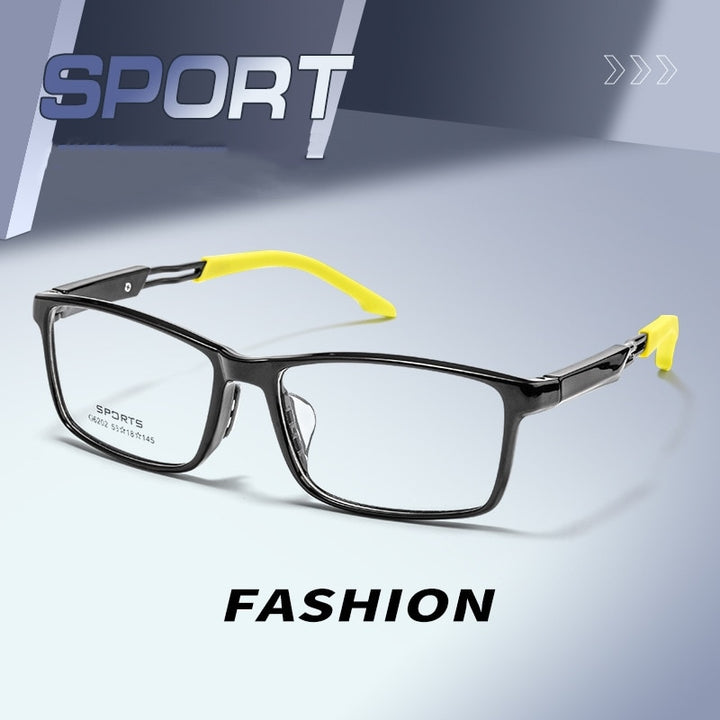 Yimaruili Unisex Full Rim Square Ultem Silicone Sports Eyeglasses 6202g Full Rim Yimaruili Eyeglasses