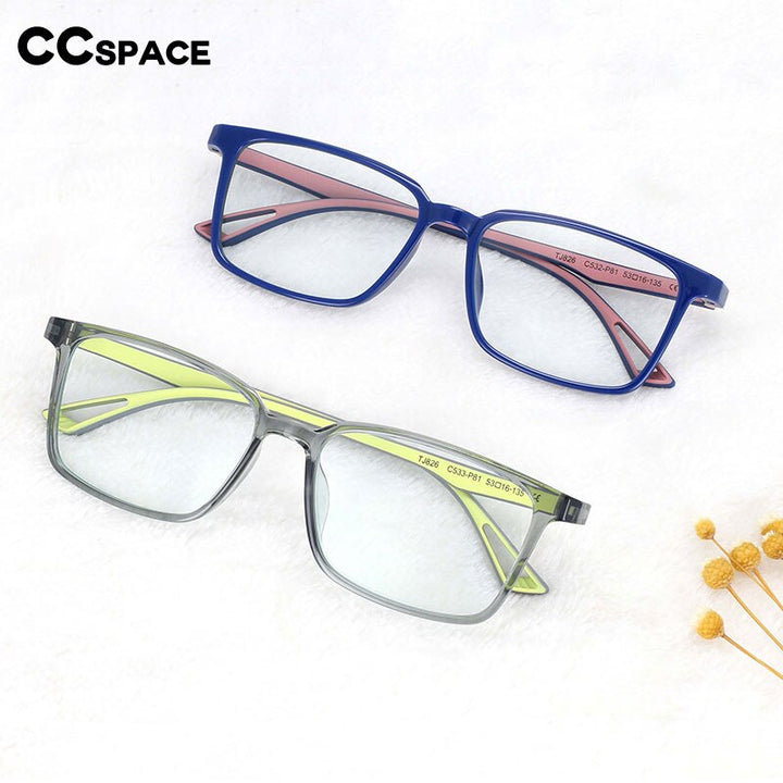 CCspace Unisex Full Rim Square Tr 90 Alloy Frame Eyeglasses 54368 Full Rim CCspace