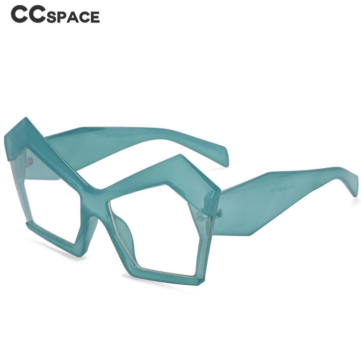CCspace Women's Full Rim Oversized Polygonal Acetate Frame Eyeglasses 53877 Full Rim CCspace