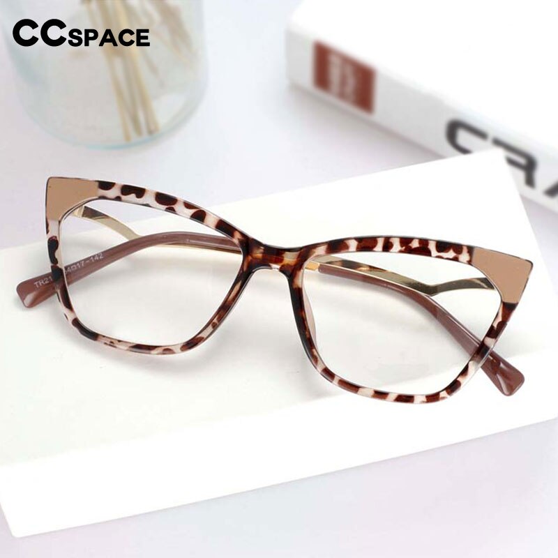 CCspace Women's Full Rim Square Cat Eye Resin Frame Eyeglasses 54127 Full Rim CCspace