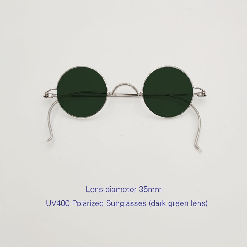 Yujo Unisex Full Rim 35mm Round Stainless Steel Eyeglasses Y055 Full Rim Yujo C2