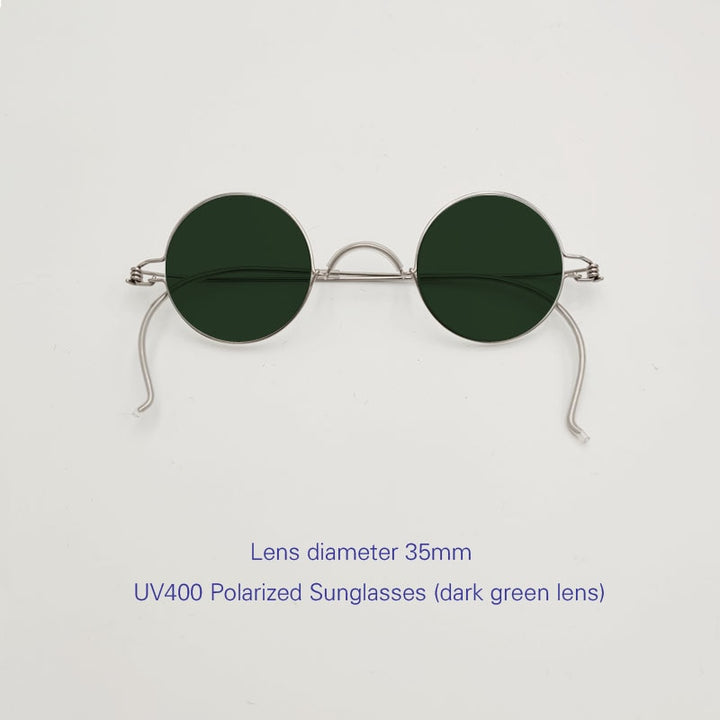 Yujo Unisex Full Rim 35mm Round Stainless Steel Eyeglasses Y055 Full Rim Yujo C2