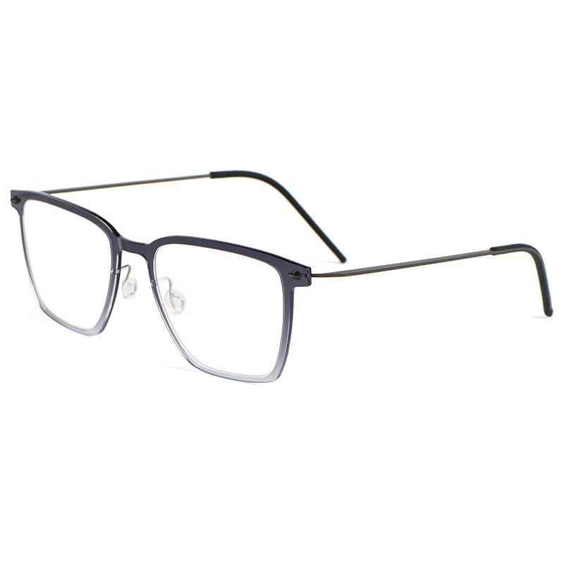 Yimaruili Unisex Full Rim Square Screwless Titanium Eyeglasses 6554nd Full Rim Yimaruili Eyeglasses Gradient Grey