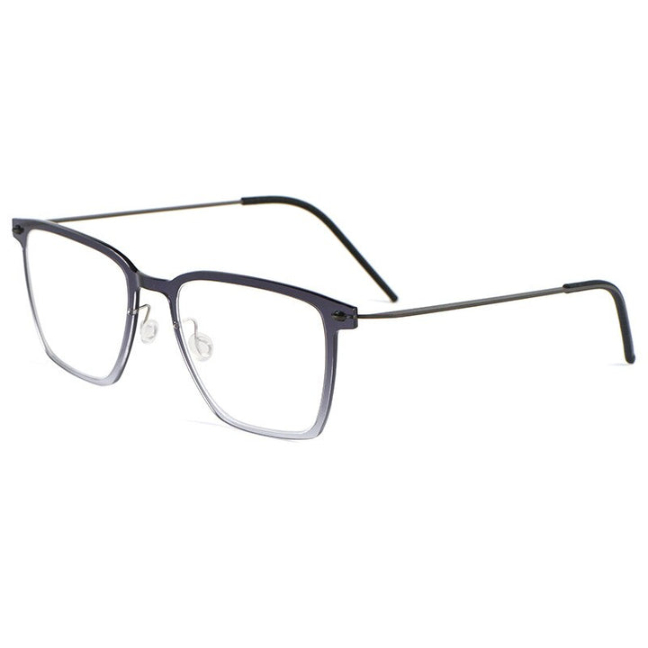 Yimaruili Unisex Full Rim Square Screwless Titanium Eyeglasses 6554nd Full Rim Yimaruili Eyeglasses Gradient Grey