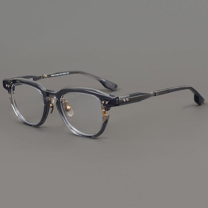 Muzz Unisex Full Rim Square Round Acetate Eyeglasses 702 Full Rim Muzz Gray