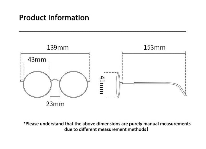 CCspace Unisex Full Rim Round Titanium Alloy Eyeglasses 54909 Full Rim CCspace