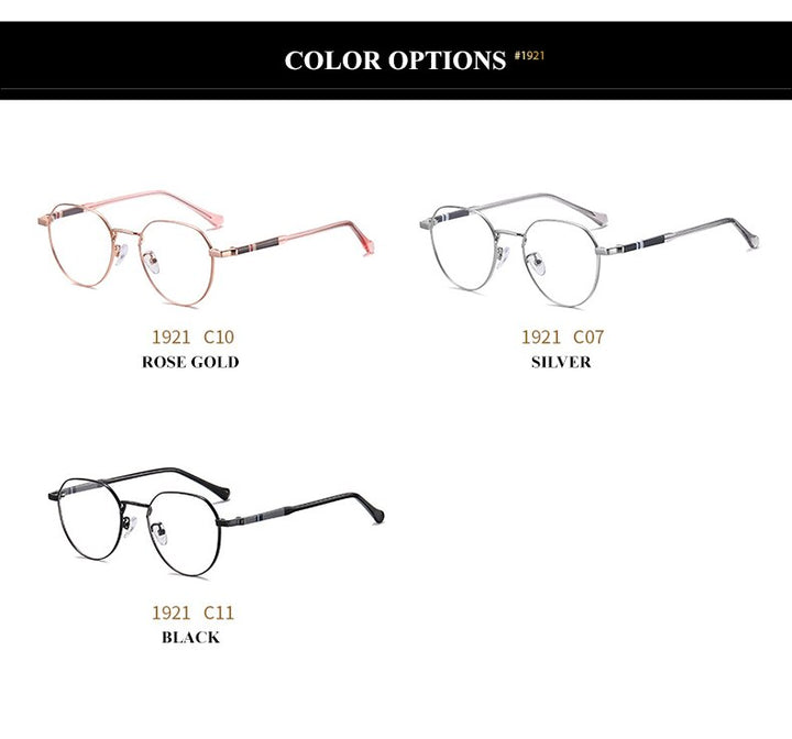 Chashma Unisex Full Rim Round Stainless Steel Frame Eyeglasses 1921 Full Rim Chashma