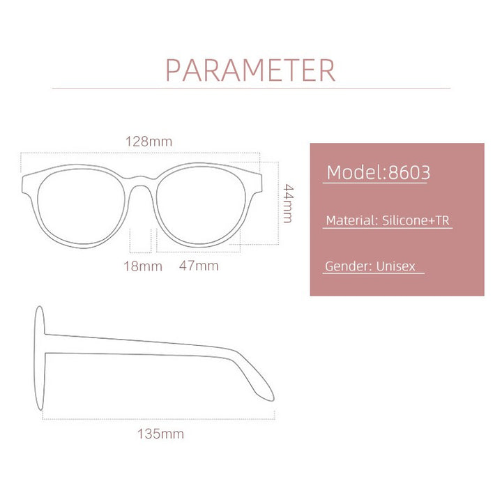 Gmei Unisex Children's Full Rim Round Silicone TR90 Eyeglasses 8603 Full Rim Gmei Optical