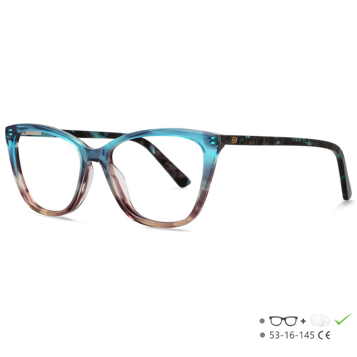 CCspace Unisex Full Rim Square Cat Eye Acetate Eyeglasses 55569 Full Rim CCspace C4 China