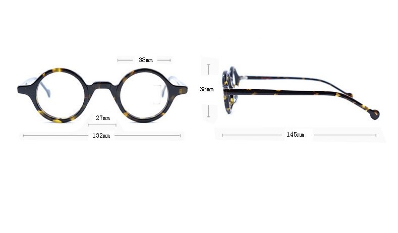 Cubojue Unisex Full Rim Small Round 38mm Acetate Hyperopic Reading Glasses A916 Reading Glasses Cubojue