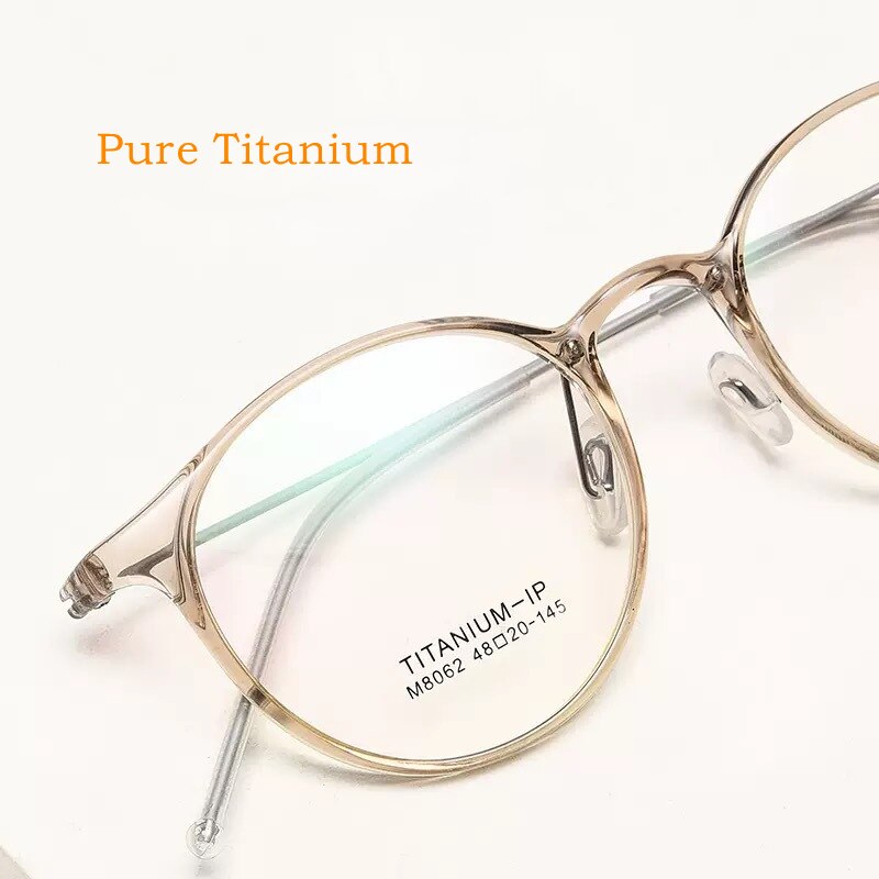 Yimaruili Unisex Full Rim Round Tr 90 Titanium Eyeglasses M8062 Full Rim Yimaruili Eyeglasses