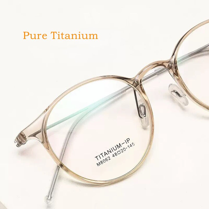 Yimaruili Unisex Full Rim Round Tr 90 Titanium Eyeglasses M8062 Full Rim Yimaruili Eyeglasses