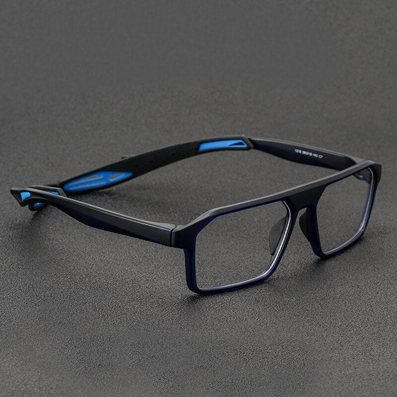 Reven Jate Unisex Full Rim Square Tr 90 Sport Eyeglasses 1218 Full Rim Reven Jate