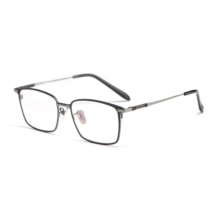 Hotochki Unisex Full Rim Square Titanium Frame Eyeglasses L1831 Full Rim Hotochki black-gun