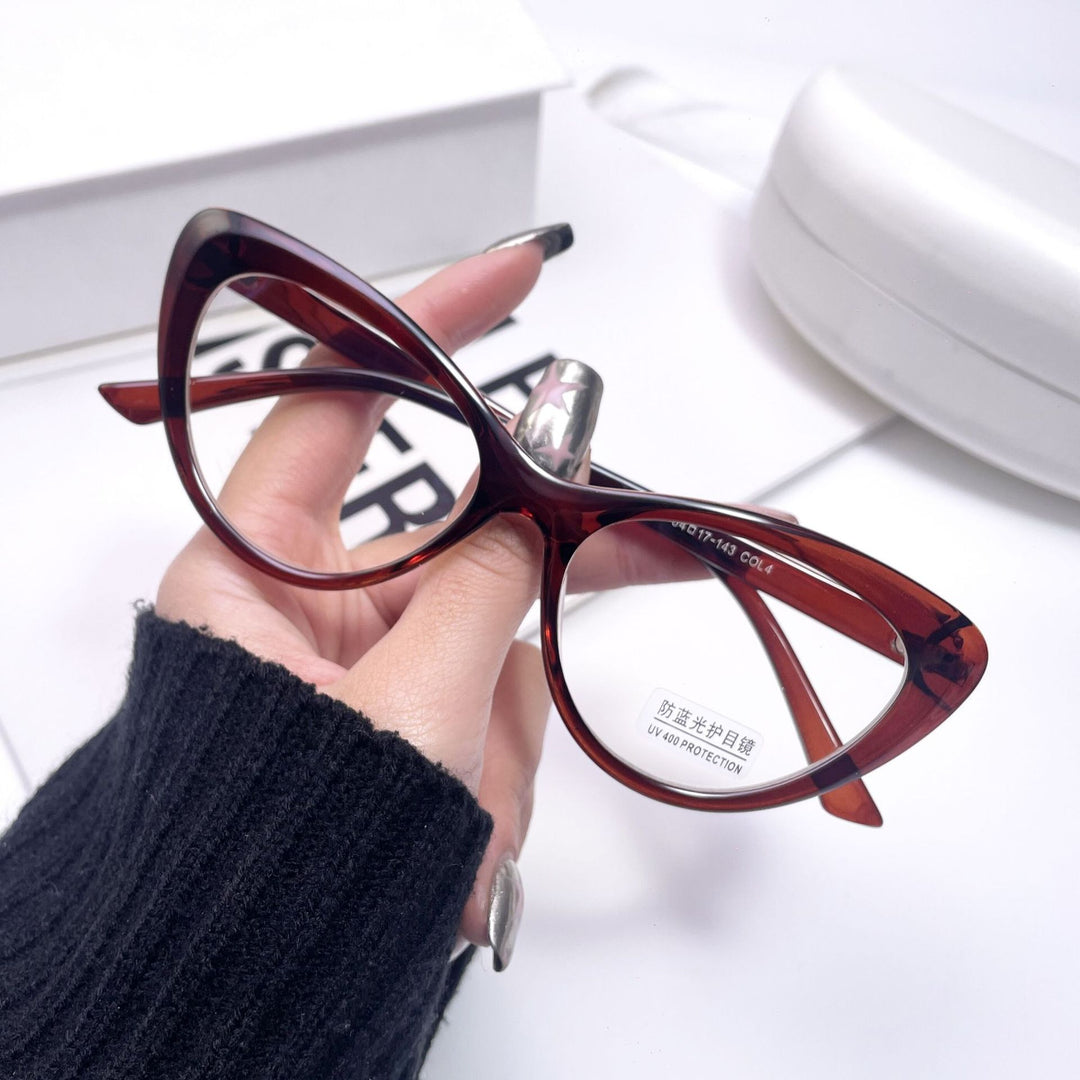 CCspace Women's Flat Cat Eye Acetate Eyeglasses 54548 Full Rim CCspace NoodleTea China