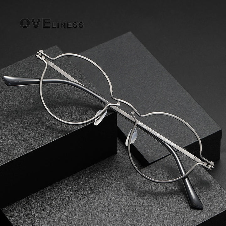 Oveliness Unisex Full Rim Round Titanium Eyeglasses 5895 Full Rim Oveliness