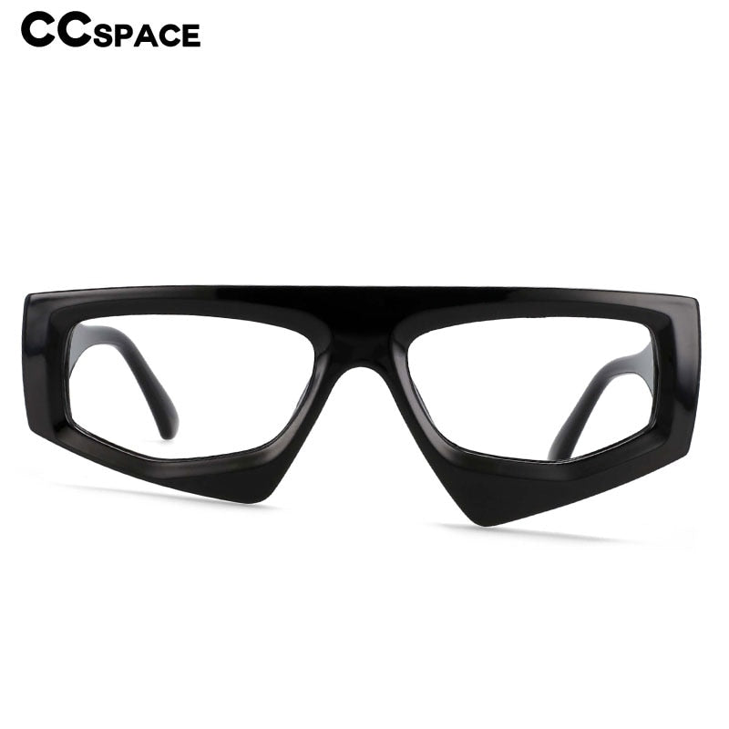 CCspace Unisex Full Rim Irregular Rectangle Acetate Eyeglasses 54421 Full Rim CCspace