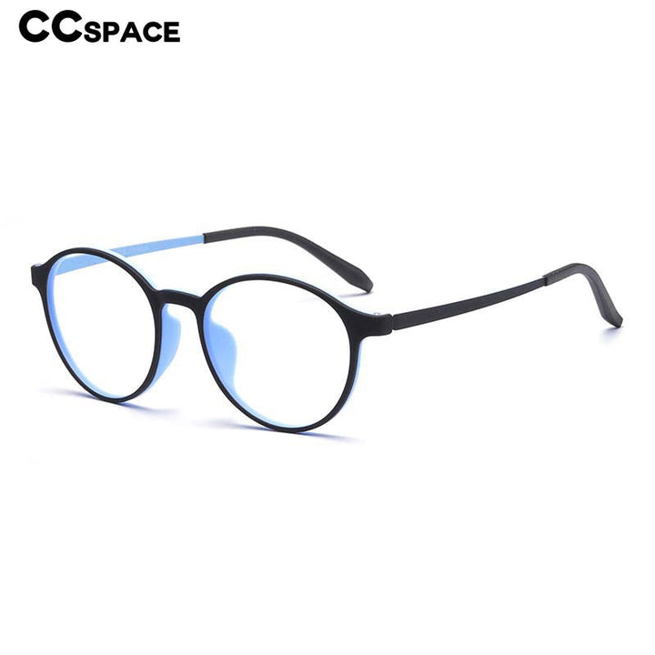 CCspace Unisex Full Rim Round Tr 90 Titanium Eyeglasses 55257 Full Rim CCspace