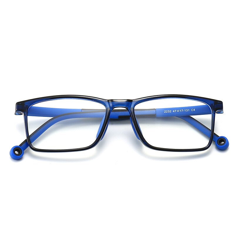 CCspace Unisex Youth Full Rim Square Silicone Eyeglasses 54673 Full Rim CCspace Blue China