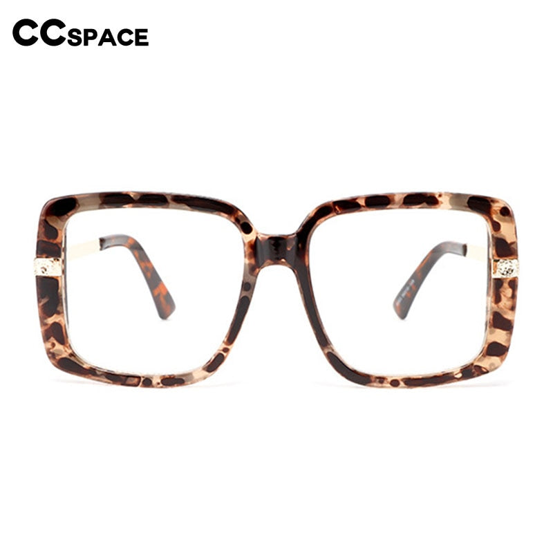 CCspace Unisex Full Rim Oversized Square Tr 90 Eyeglasses 53218 Full Rim CCspace