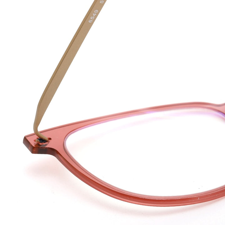 Muzz Unisex Full Rim Square Screwless Handcrafted Acetate IP Titanium Eyeglasses N6459 Full Rim Muzz