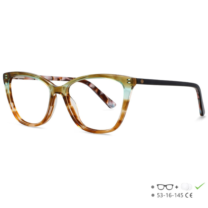 CCspace Unisex Full Rim Square Cat Eye Acetate Eyeglasses 55569 Full Rim CCspace C3 China