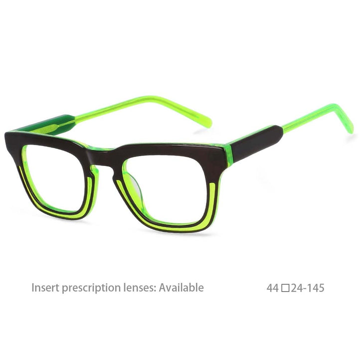 CCspace Unisex Full Rim Square Acetate Frame Eyeglasses 54386 Full Rim CCspace Green China