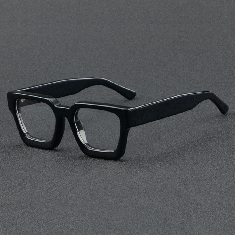 Brightzone Unisex Full Rim Flat Top Square Handcrafted Acetate Eyeglasses 1439 Full Rim Brightzone   