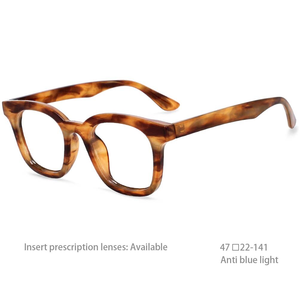 CCspace Unisex Full Rim Square Resin Frame Eyeglasses 53180 Full Rim CCspace China amber